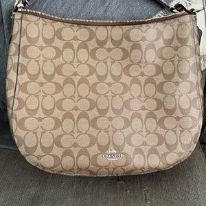 Coach light tan/purple shoulder bag